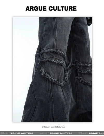 Rippled Raw Edge Jeans Korean Street Fashion Jeans By Argue Culture Shop Online at OH Vault