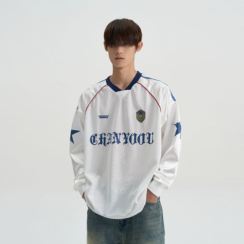 Jersey Style Long Sleeve T-Shirt Korean Street Fashion T-Shirt By A PUEE Shop Online at OH Vault