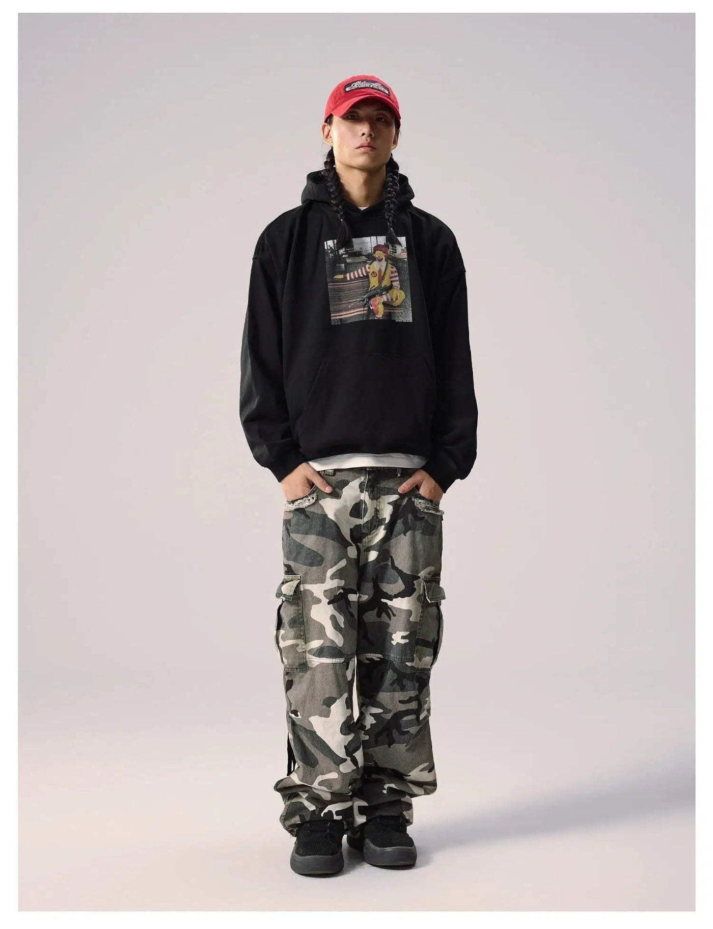 Distressed Camouflage Cargo Pants Korean Street Fashion Pants By Remedy Shop Online at OH Vault