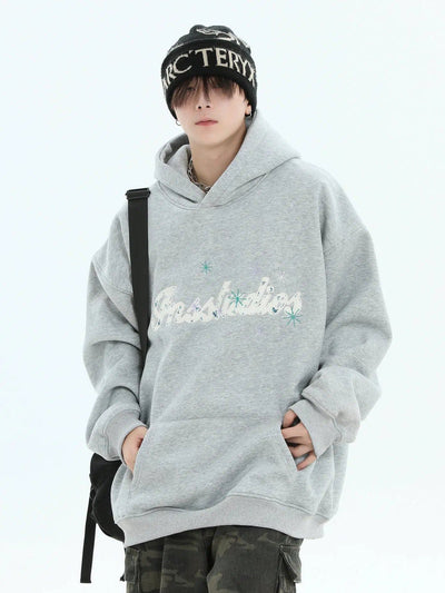 Patched Logo Hoodie Korean Street Fashion Hoodie By INS Korea Shop Online at OH Vault