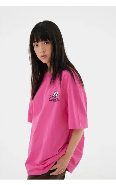 Logo Cartoon Print T-Shirt Korean Street Fashion T-Shirt By Crying Center Shop Online at OH Vault