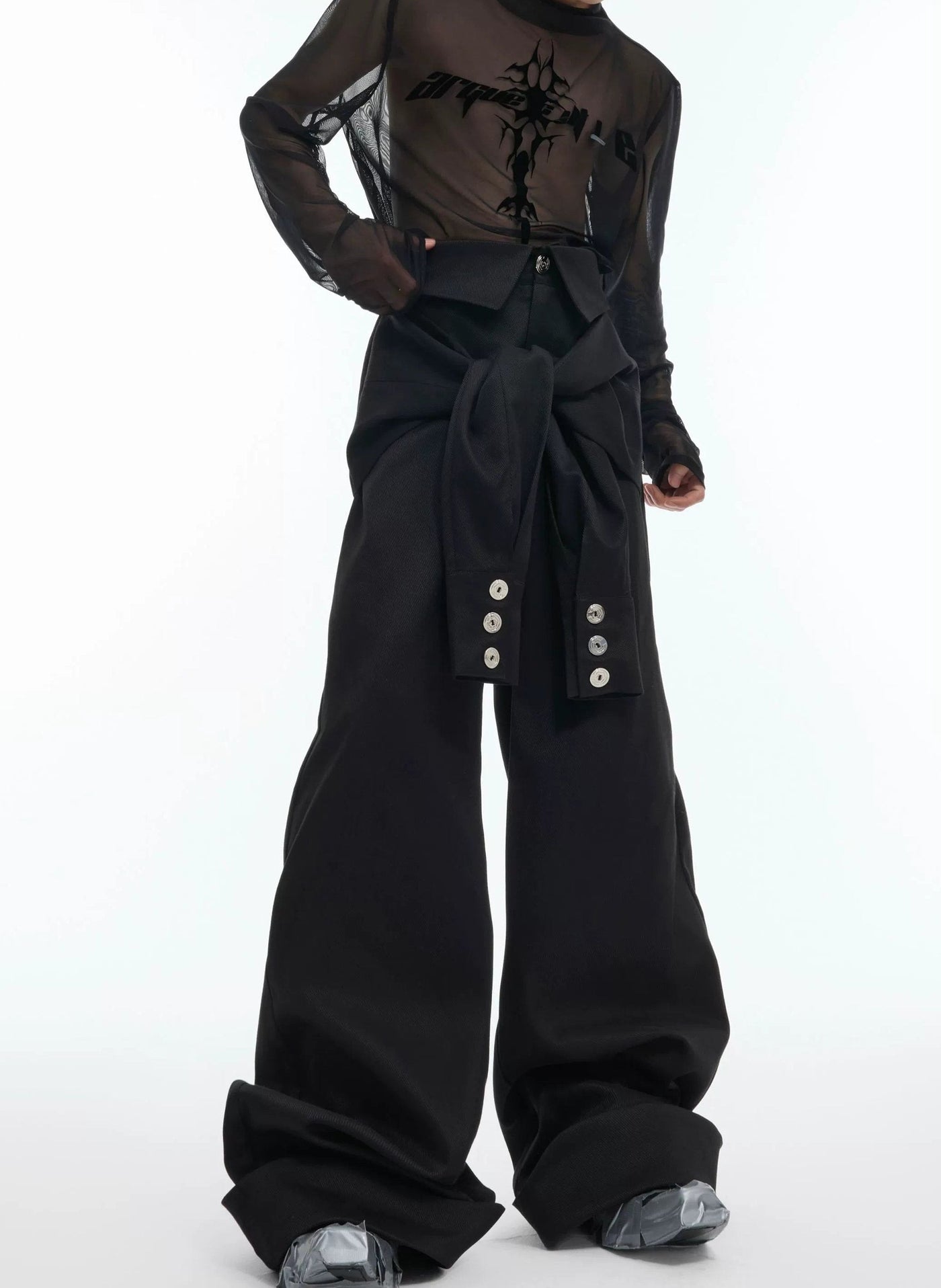 Side Zipper Spliced PU Leather Pants Korean Street Fashion Pants By Argue Culture Shop Online at OH Vault