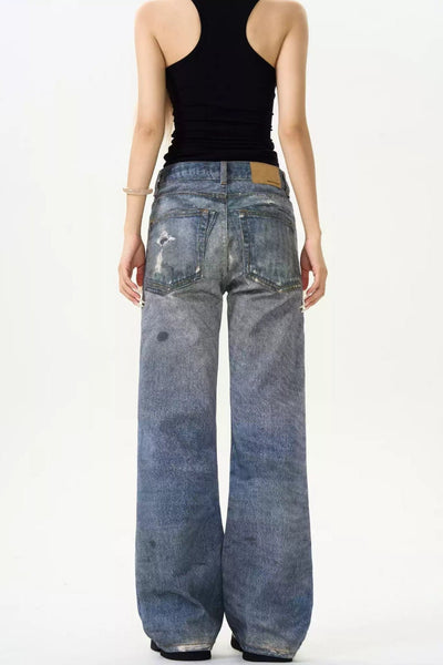 Rip Details Faded Jeans Korean Street Fashion Jeans By MaxDstr Shop Online at OH Vault