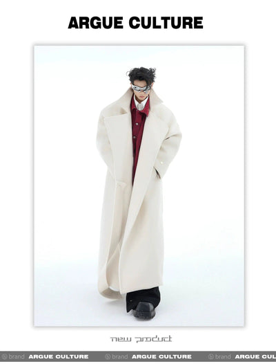 Double-Breasted Lapel Long Coat Korean Street Fashion Long Coat By Argue Culture Shop Online at OH Vault