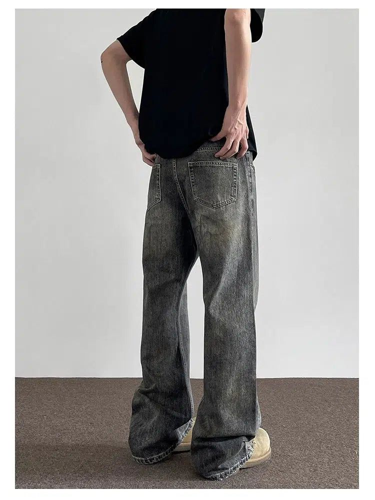 Charcoal Washed Slim Fit Jeans Korean Street Fashion Jeans By A PUEE Shop Online at OH Vault