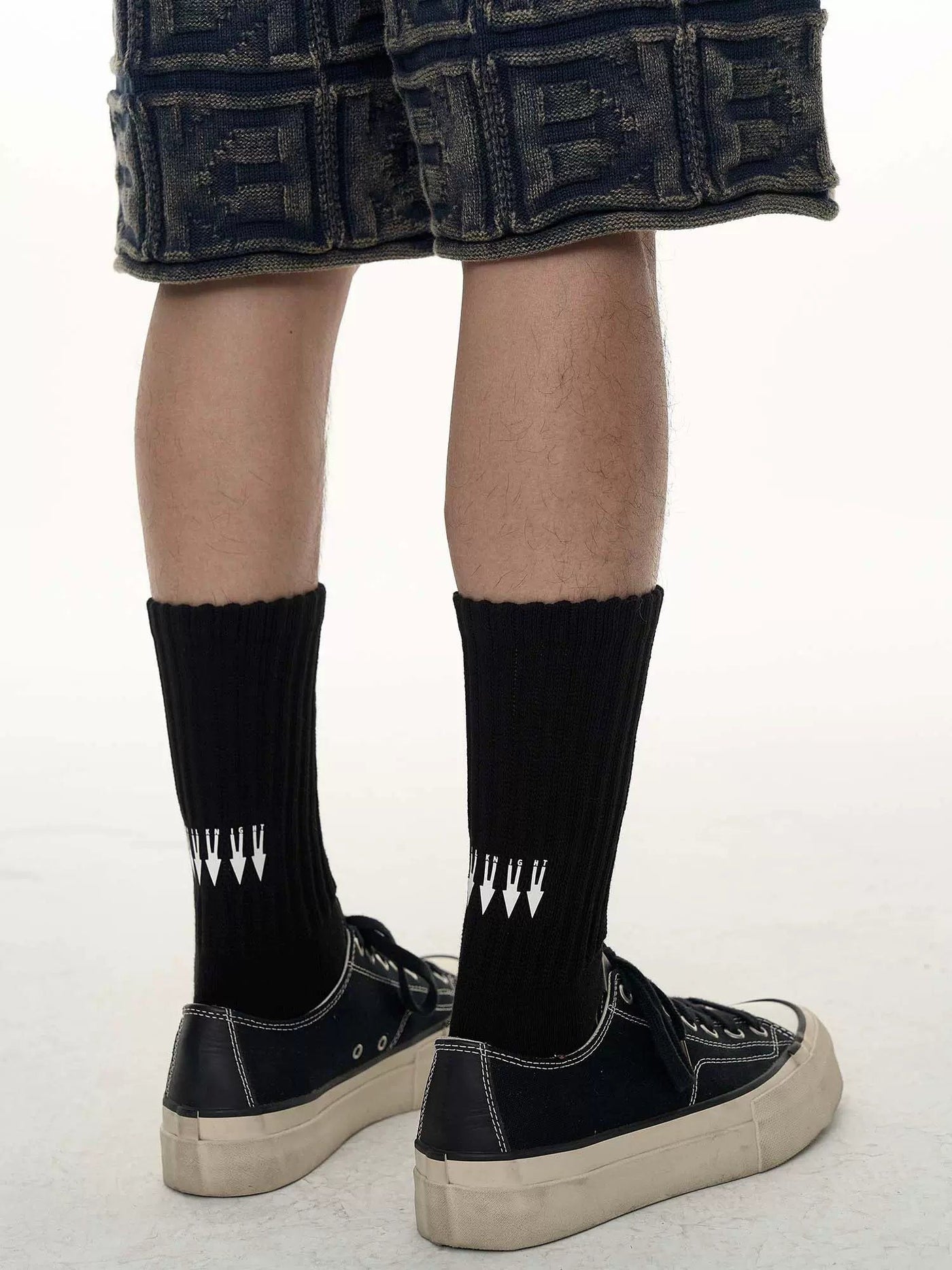 Logo Text Long Socks Korean Street Fashion Socks By Evil Knight Shop Online at OH Vault