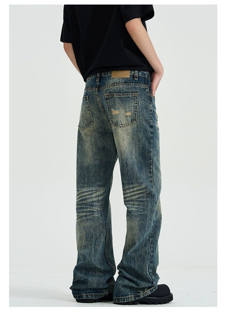 Distressed Cat Whisker Jeans Korean Street Fashion Jeans By A PUEE Shop Online at OH Vault