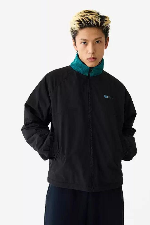 Contrast Pocket Reversible Fleece Jacket Korean Street Fashion Jacket By Crying Center Shop Online at OH Vault