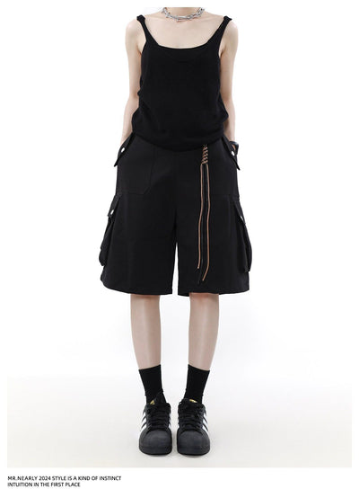 Lanyard Big Pocket Cargo Shorts Korean Street Fashion Shorts By Mr Nearly Shop Online at OH Vault