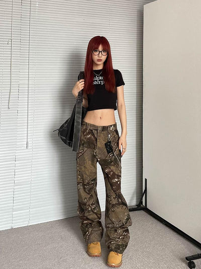 Jungle Camo Cargo Pants Korean Street Fashion Pants By Apocket Shop Online at OH Vault