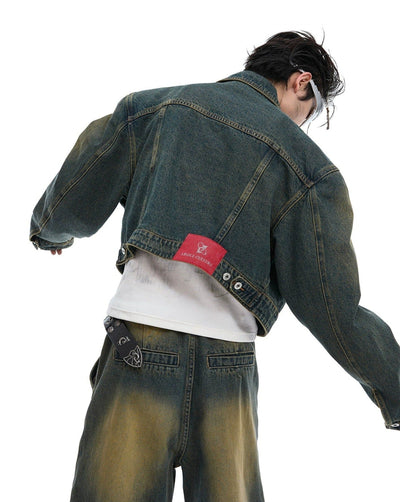 Cropped Buttoned Denim Jacket Korean Street Fashion Jacket By Argue Culture Shop Online at OH Vault