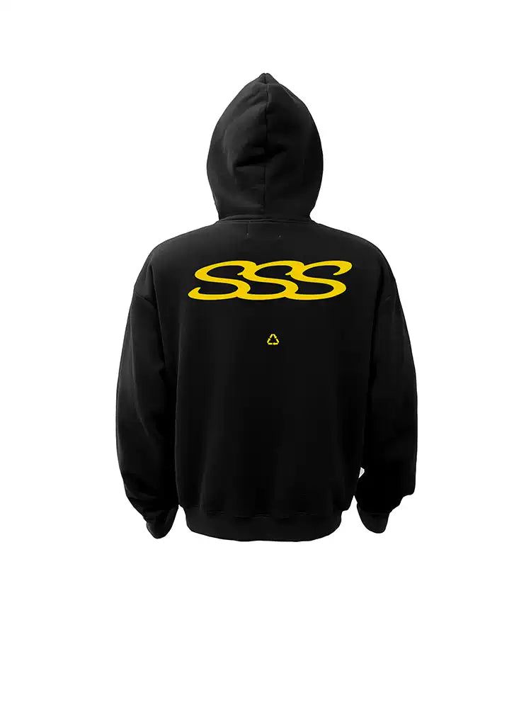 SSS Text Contrast Print Hoodie Korean Street Fashion Hoodie By Poikilotherm Shop Online at OH Vault