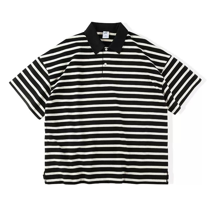 Regular Fit Striped Polo Korean Street Fashion Polo By IDLT Shop Online at OH Vault