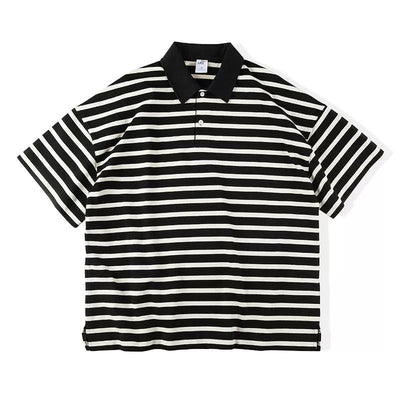 Regular Fit Striped Polo Korean Street Fashion Polo By IDLT Shop Online at OH Vault