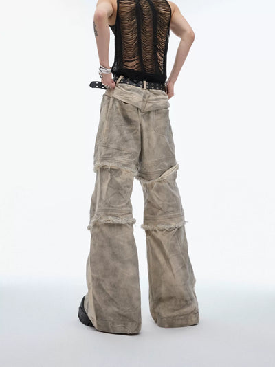 Tie-Dyed Raw Edge Cargo Pants Korean Street Fashion Pants By Argue Culture Shop Online at OH Vault