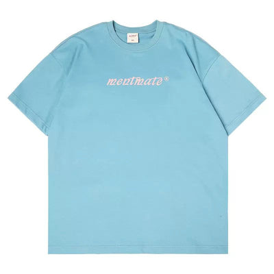 Contrast Logo Print T-Shirt Korean Street Fashion T-Shirt By Mentmate Shop Online at OH Vault