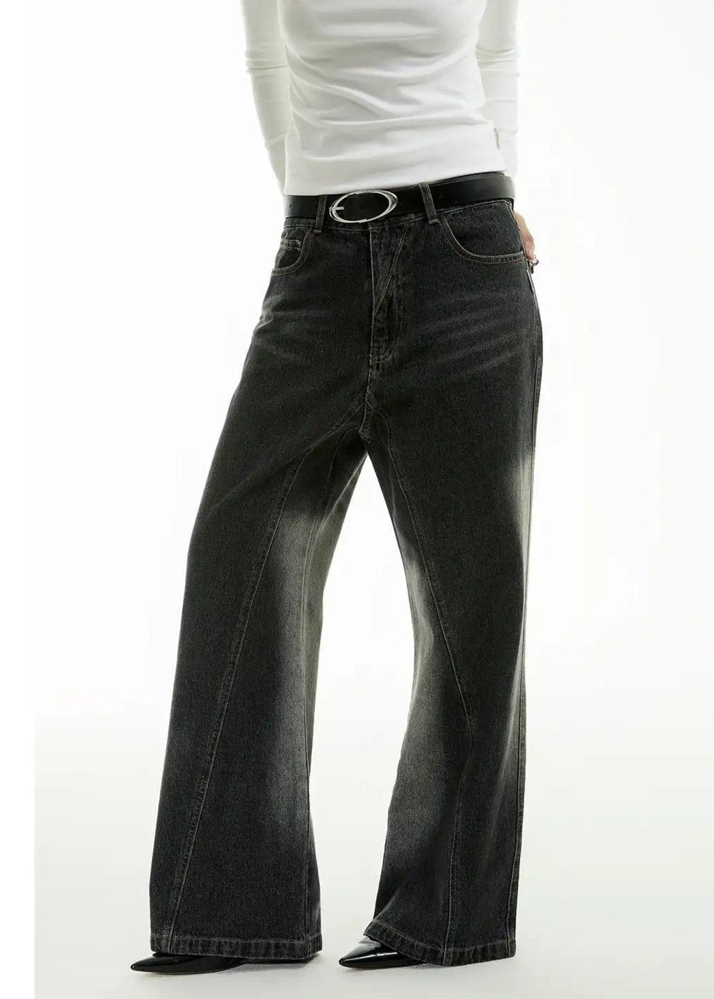 Side Fade Effect Flare Jeans Korean Street Fashion Jeans By Funky Fun Shop Online at OH Vault