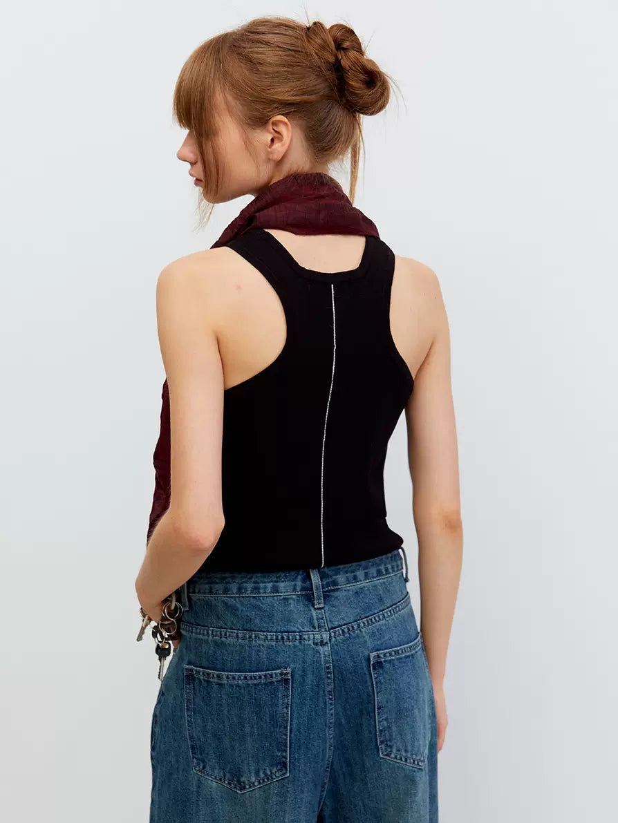 Back Thin Line Tank Top Korean Street Fashion Tank Top By SOUTH STUDIO Shop Online at OH Vault