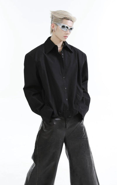 Solid Color Buttoned Boxy Shirt Korean Street Fashion Shirt By Turn Tide Shop Online at OH Vault