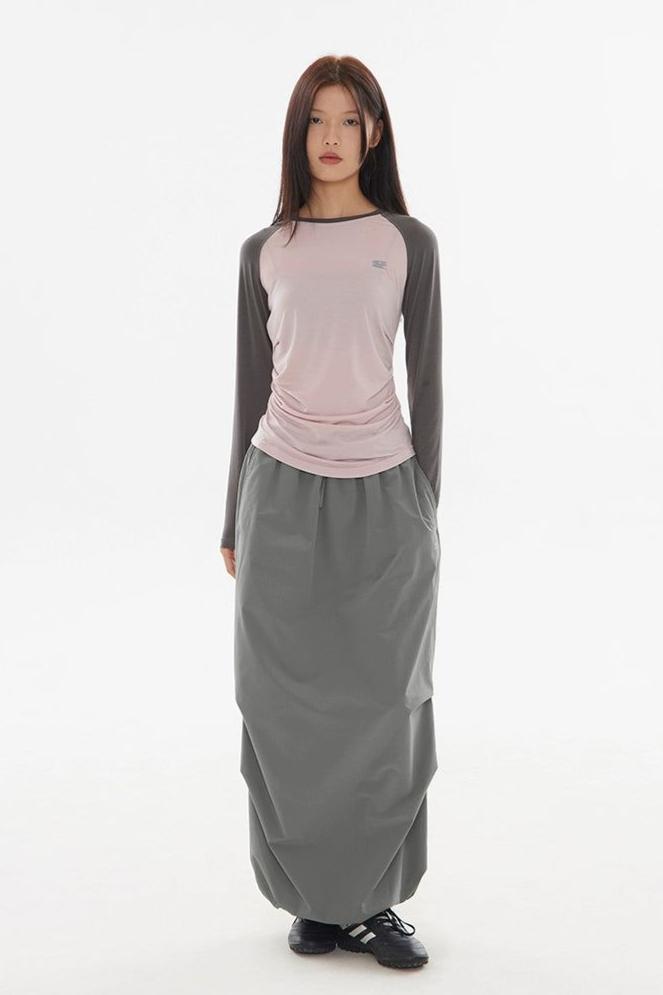 Plain Color Long Nylon Skirt Korean Street Fashion Skirt By Crying Center Shop Online at OH Vault