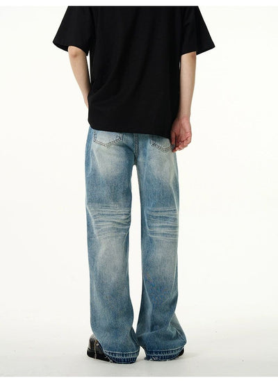 Rippled Washed Jeans Korean Street Fashion Jeans By 77Flight Shop Online at OH Vault