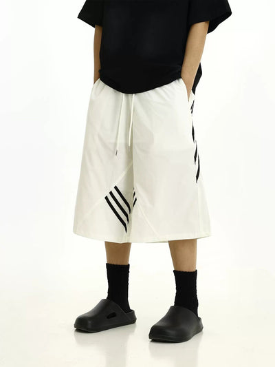 Striped Lines Adjustable Shorts Korean Street Fashion Shorts By MEBXX Shop Online at OH Vault