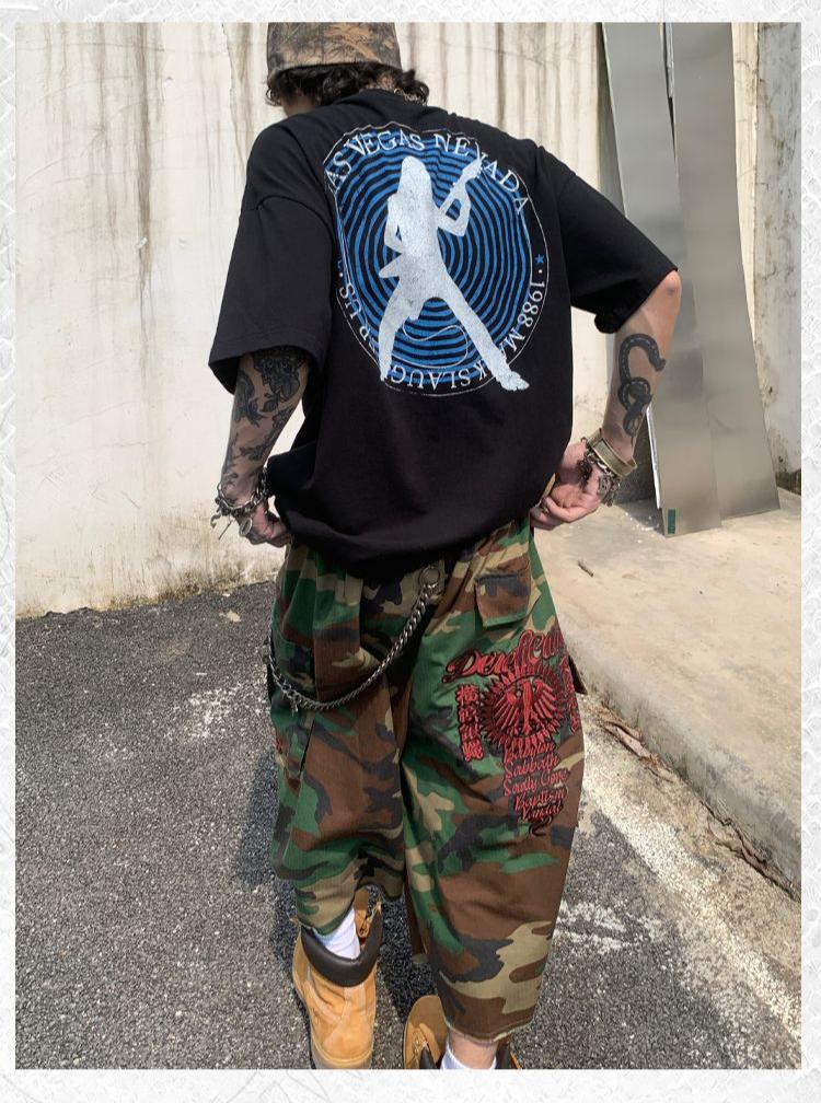 Camouflage Side Pockets Capri Korean Street Fashion Capri By Pioneer of Heroism Shop Online at OH Vault