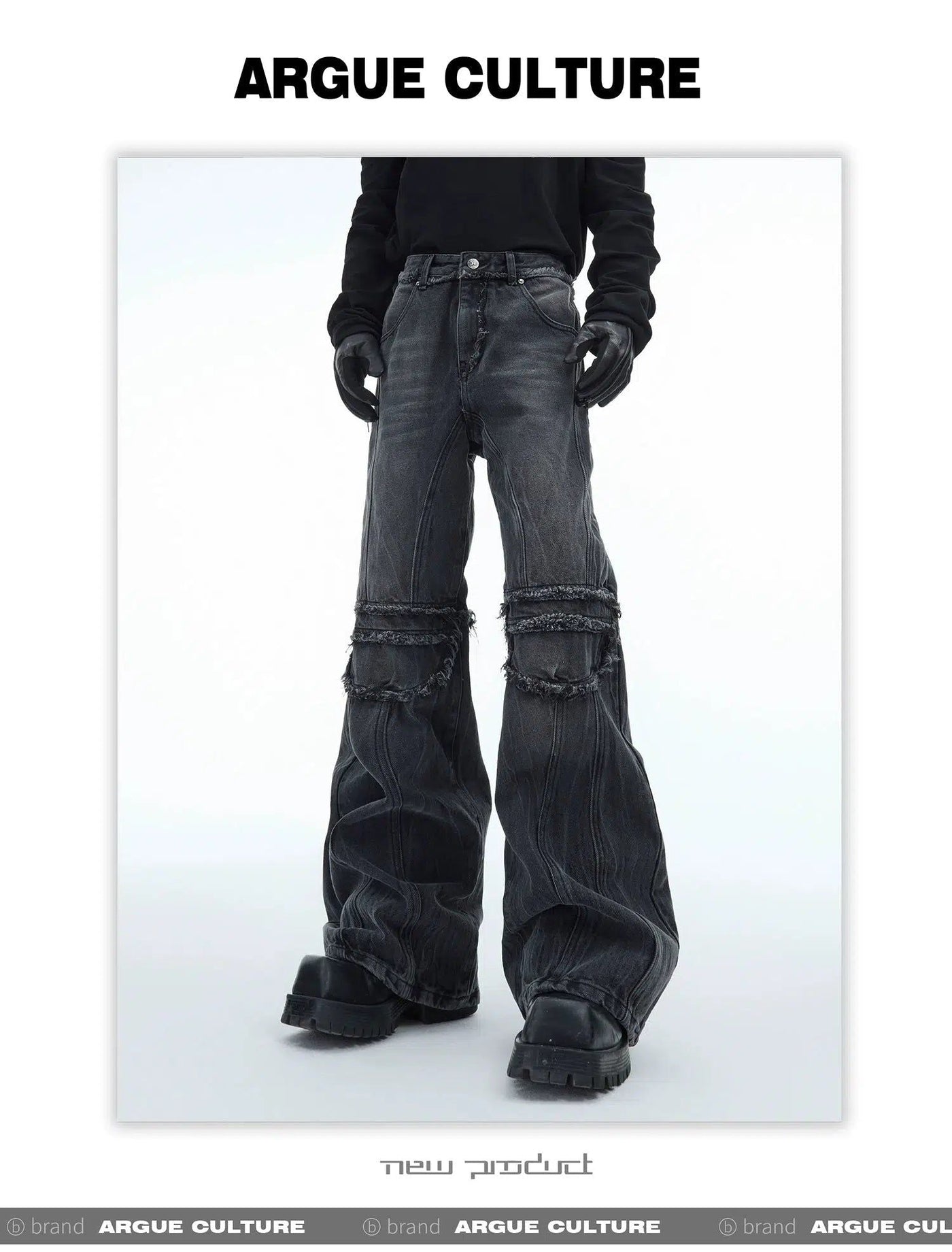 Rippled Raw Edge Jeans Korean Street Fashion Jeans By Argue Culture Shop Online at OH Vault