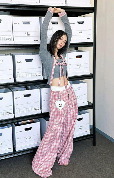 Casual Plaid Buttoned Pants Korean Street Fashion Pants By ETERNITY ITA Shop Online at OH Vault