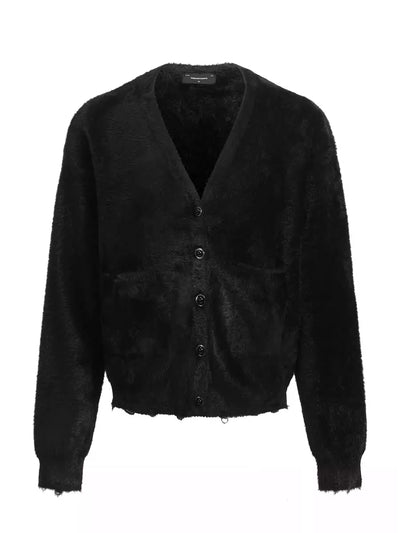 Distressed Faux Fur Cardigan Korean Street Fashion Cardigan By Terra Incognita Shop Online at OH Vault