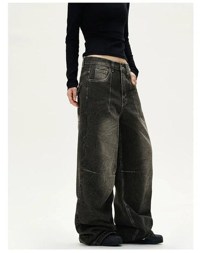 Warer Rippled Washed Jeans Korean Street Fashion Jeans By A PUEE Shop Online at OH Vault