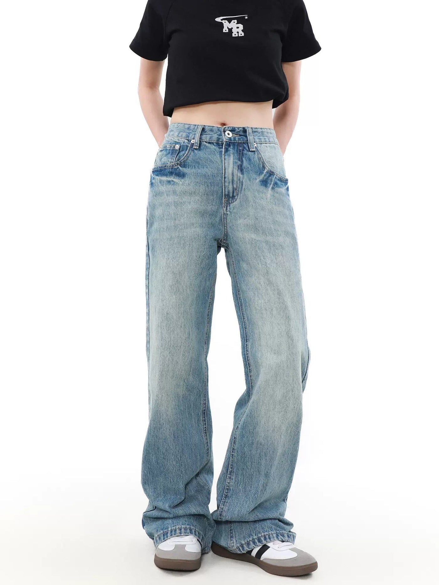 Straight Leg Versatile Jeans Korean Street Fashion Jeans By Mr Nearly Shop Online at OH Vault