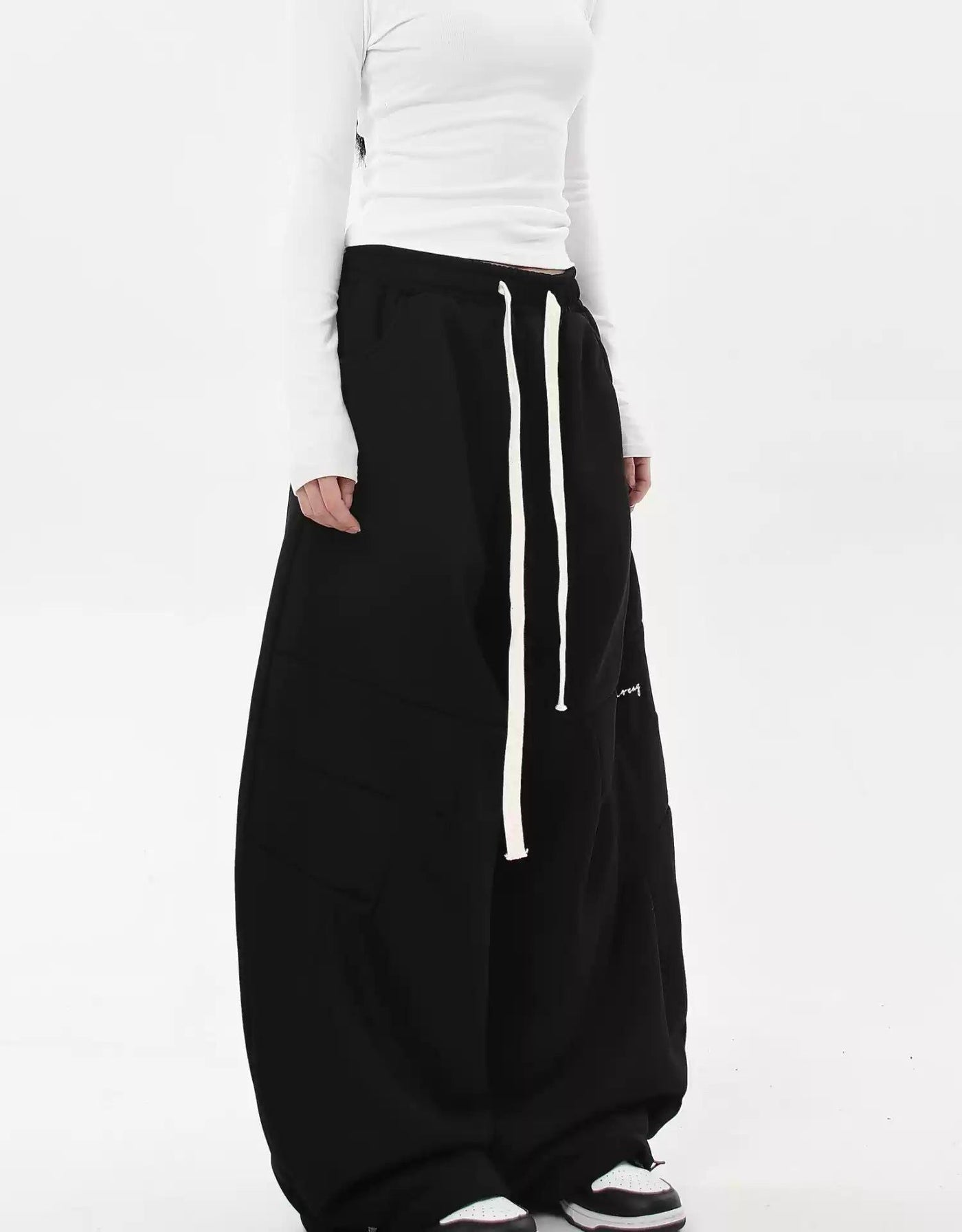 Drawstring Gartered Sweatpants Korean Street Fashion Pants By Blacklists Shop Online at OH Vault