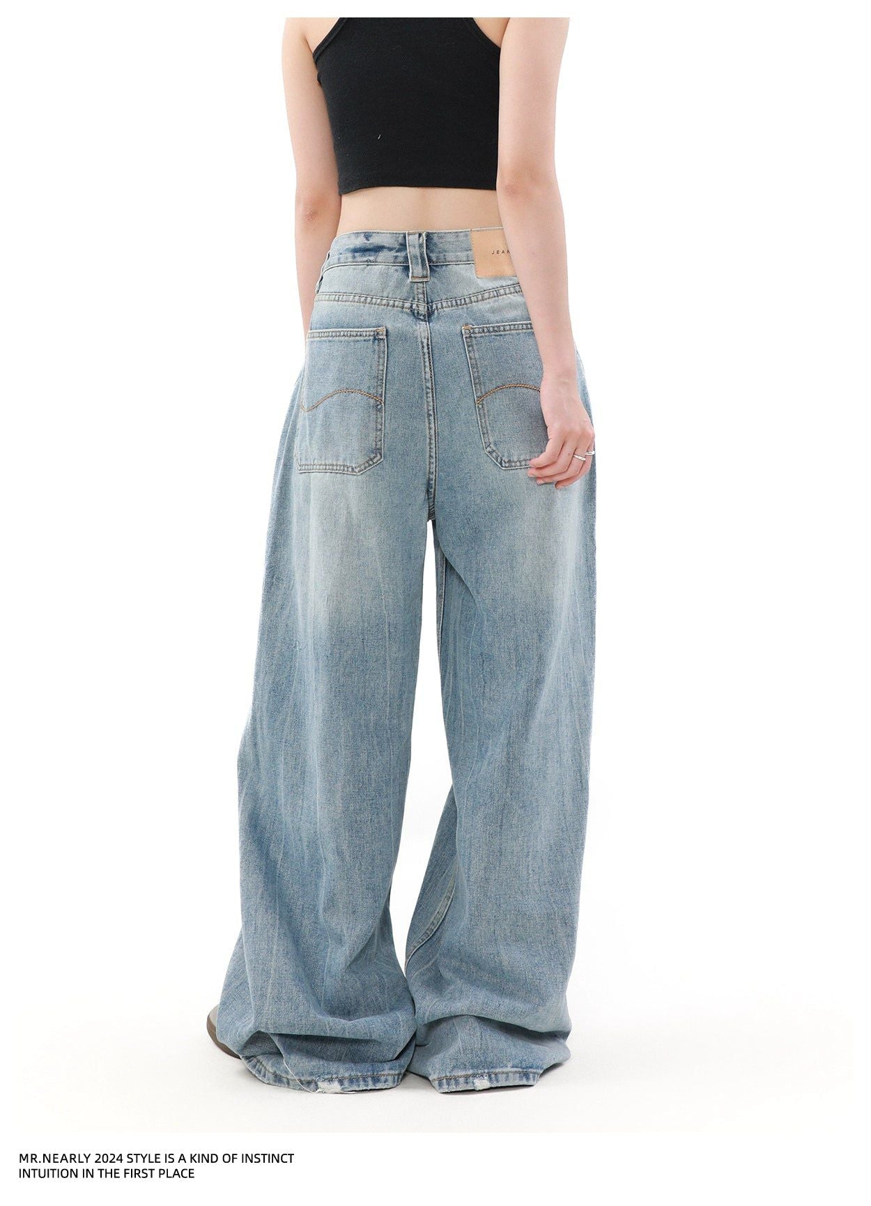 Faded Distressed Edge Jeans Korean Street Fashion Jeans By Mr Nearly Shop Online at OH Vault