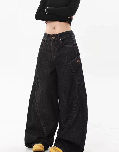 Stitched Machete Banana Jeans Korean Street Fashion Jeans By Blacklists Shop Online at OH Vault