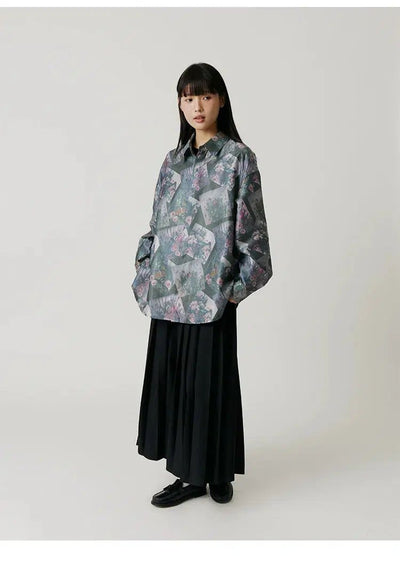 Vintage Floral Full-Print Shirt Korean Street Fashion Shirt By Crying Center Shop Online at OH Vault