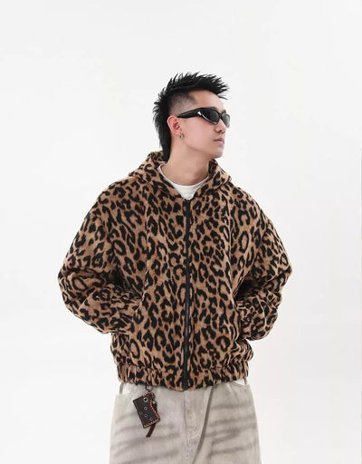 Leopard Print Hooded Jacket Korean Street Fashion Jacket By Blacklists Shop Online at OH Vault