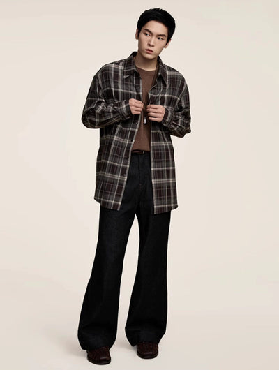 Vintage Plaid Versatile Shirt Korean Street Fashion Shirt By Opicloth Shop Online at OH Vault