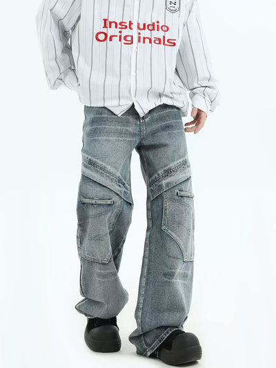 Multi-Seams Bootcut Jeans Korean Street Fashion Jeans By INS Korea Shop Online at OH Vault