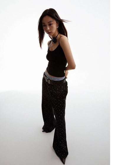 Patterned Print Straight Pants Korean Street Fashion Pants By Funky Fun Shop Online at OH Vault