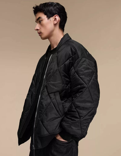 Quilted Bomber Puffer Jacket Korean Street Fashion Jacket By Opicloth Shop Online at OH Vault