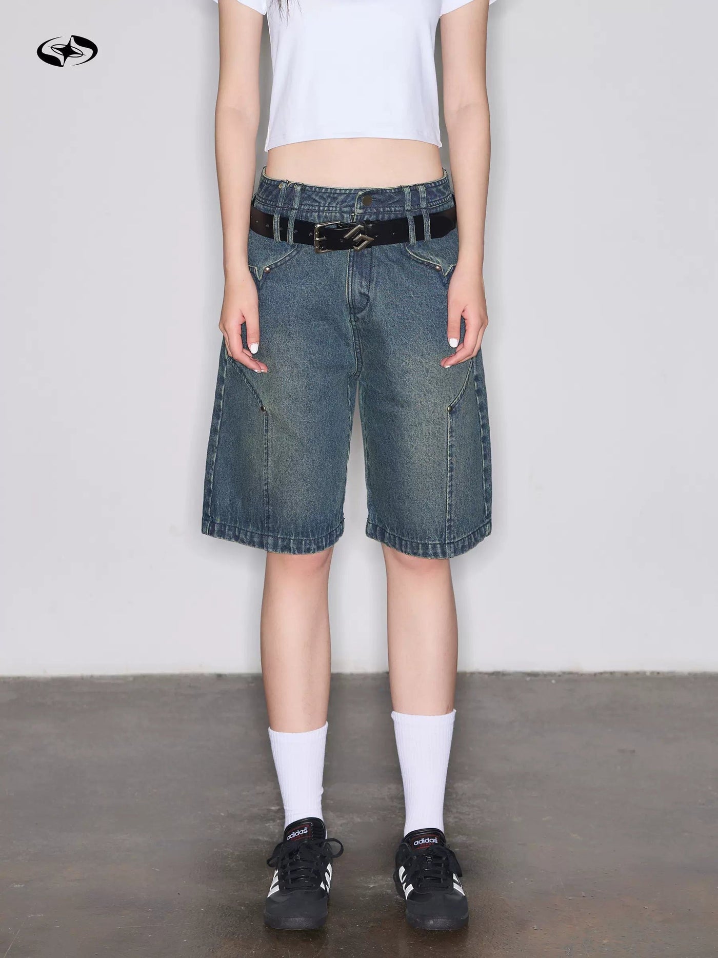 Two-Waist Line Denim Shorts Korean Street Fashion Shorts By ETERNITY ITA Shop Online at OH Vault