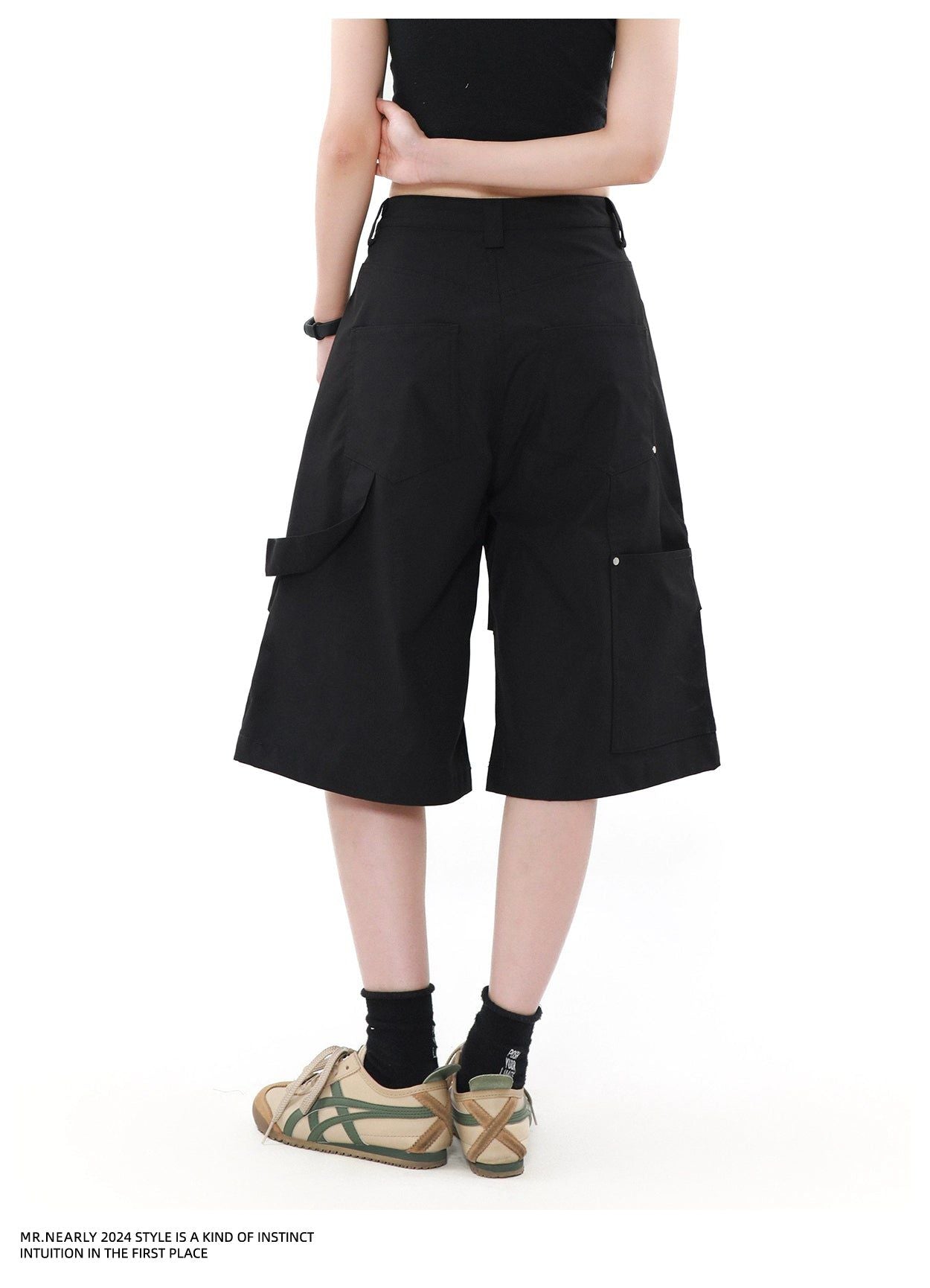 Clean Fit Pleated Detail Shorts Korean Street Fashion Shorts By Mr Nearly Shop Online at OH Vault