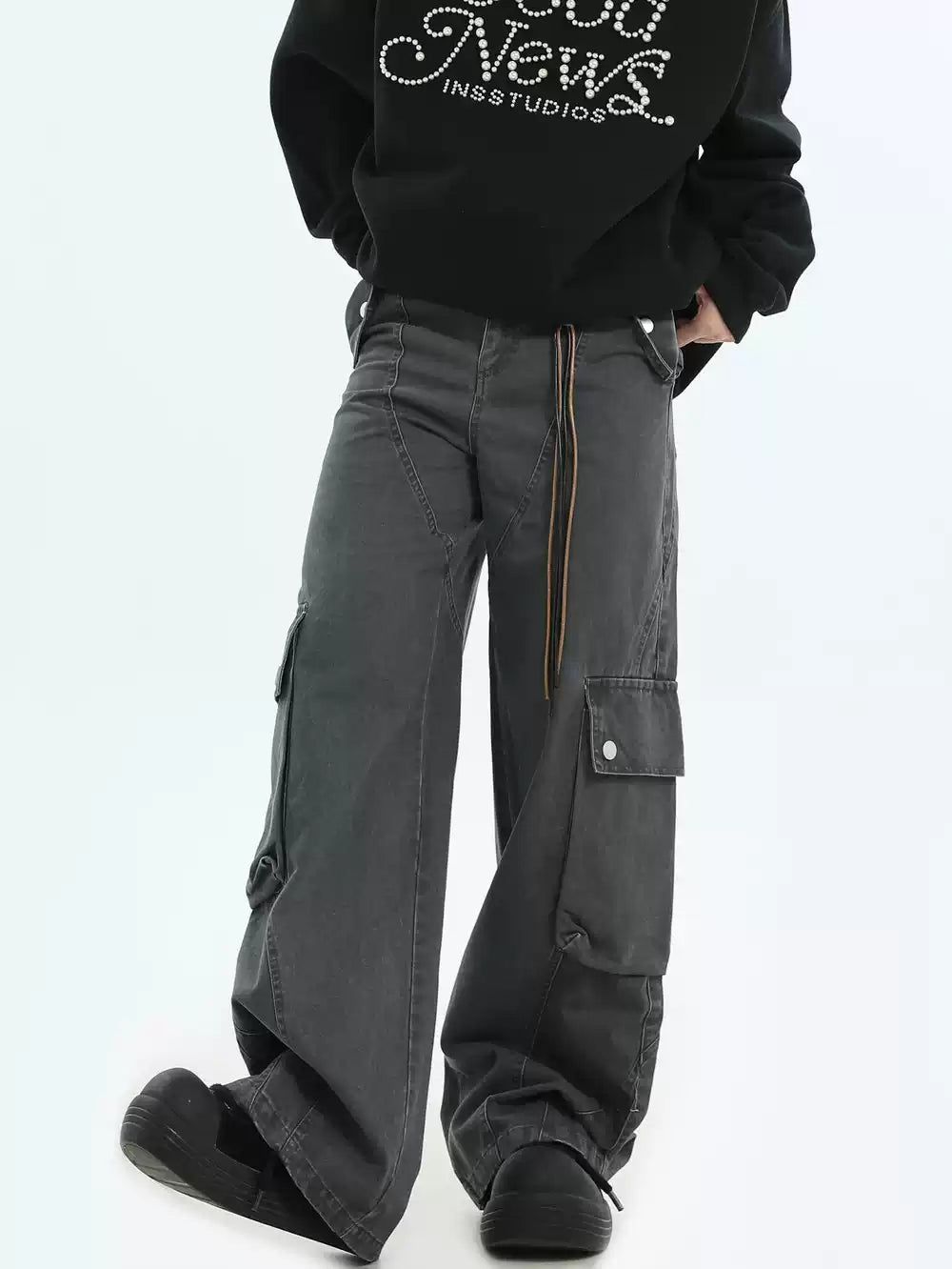 Big Flap Pocket Cargo Jeans Korean Street Fashion Jeans By INS Korea Shop Online at OH Vault