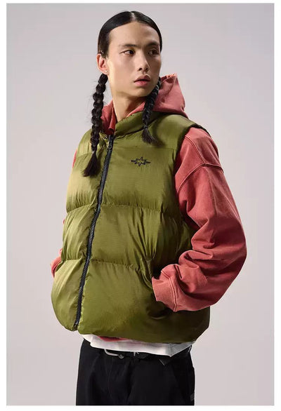 Reversible Camouflage Puffer Vest Korean Street Fashion Vest By Remedy Shop Online at OH Vault