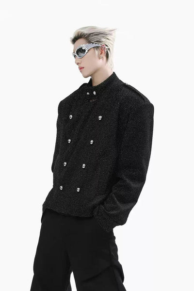 Boxy Textured Multi-Button Jacket Korean Street Fashion Jacket By Turn Tide Shop Online at OH Vault