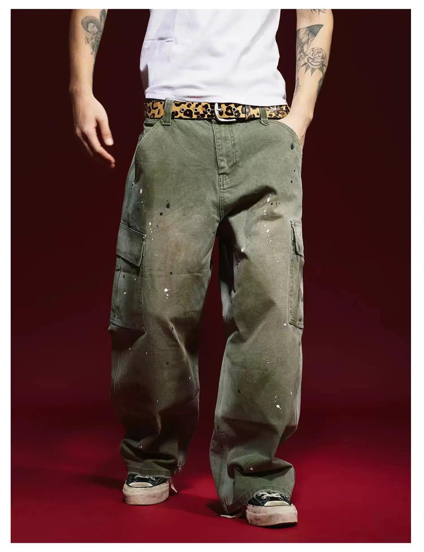 Splatters and Faded Workwear Jeans Korean Street Fashion Jeans By Remedy Shop Online at OH Vault