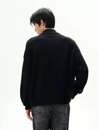 Chic Ribbed & Zipped Sweater Korean Street Fashion Sweater By 77Flight Shop Online at OH Vault