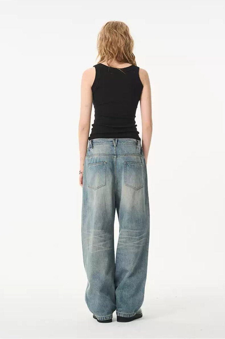 Distressed Pleated Bootcut Jeans Korean Street Fashion Jeans By Moditec Shop Online at OH Vault