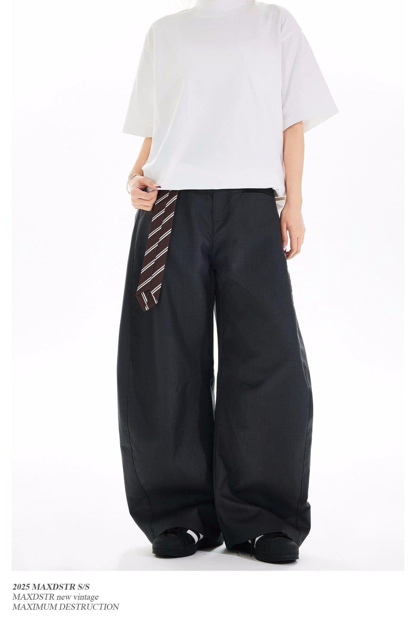 Front Pocket Wide Leg Trousers Korean Street Fashion Trousers By MaxDstr Shop Online at OH Vault